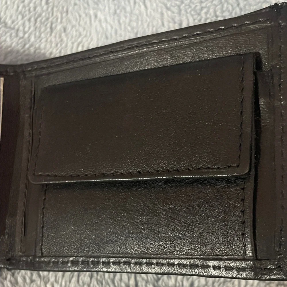 New Mens Marshal Black cowhide’ Leather Bi-Fold Wallet